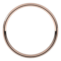 10K Rose Gold 2.5 mm Milgrain Half Round Comfort Fit Light Wedding Band 2