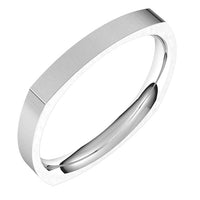 10K White Gold 2.5 mm Square Comfort Fit Wedding Band 1