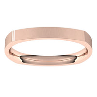 14K Rose Gold 2.5 mm Square Comfort Fit Wedding Band 3