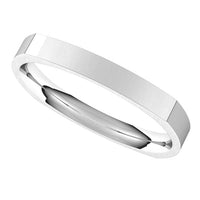 10K White Gold 2.5 mm Square Comfort Fit Wedding Band 5