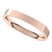 14K Rose Gold 2.5 mm Square Comfort Fit Wedding Band 5