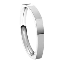 10K White Gold 2.5 mm Square Comfort Fit Wedding Band 6