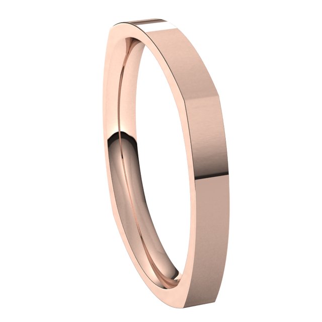 14K Rose Gold 2.5 mm Square Comfort Fit Wedding Band 6