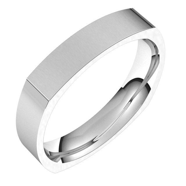 Sterling Silver 4 mm Square Comfort Fit Wedding Band 1