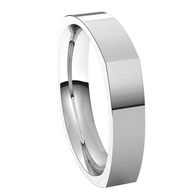 Sterling Silver 4 mm Square Comfort Fit Wedding Band 6