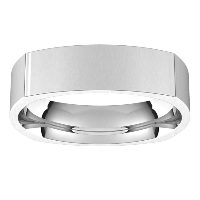 Platinum 5 mm Square Comfort Fit Wedding Band 3