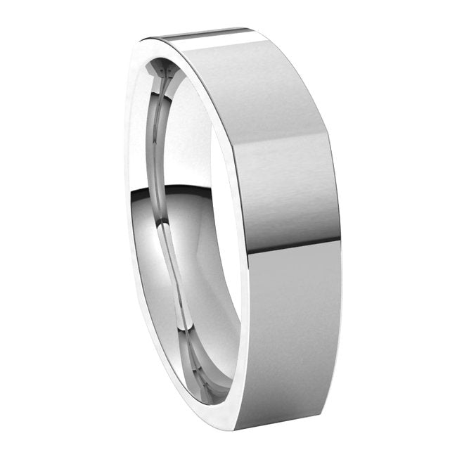 Platinum 5 mm Square Comfort Fit Wedding Band 6