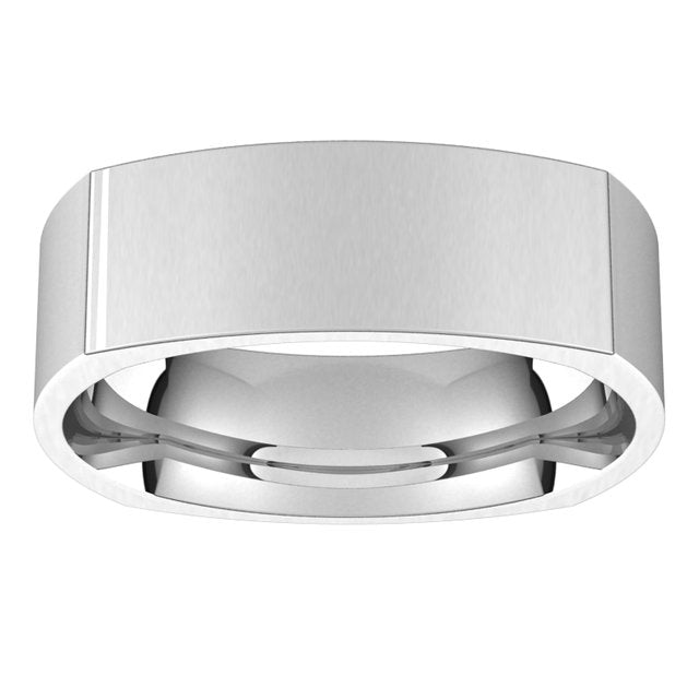 14K White Gold 6 mm Square Comfort Fit Wedding Band 3