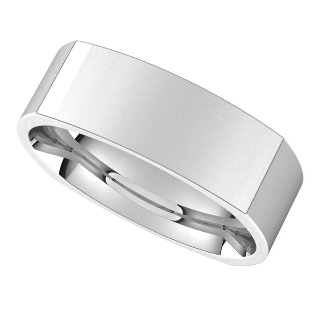 14K White Gold 6 mm Square Comfort Fit Wedding Band 5