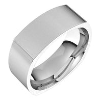 Platinum 7 mm Square Comfort Fit Wedding Band 1