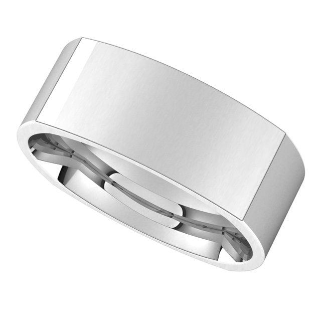 Platinum 7 mm Square Comfort Fit Wedding Band 5