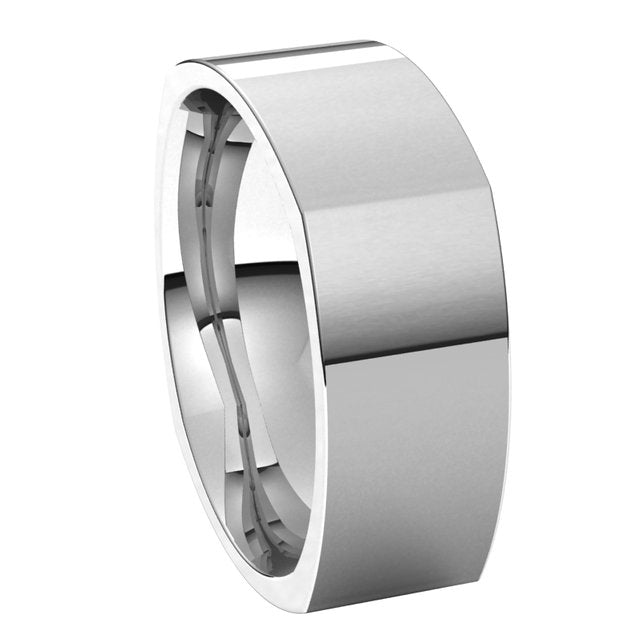 Platinum 7 mm Square Comfort Fit Wedding Band 6