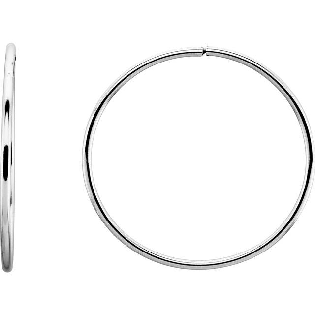 Sterling Silver 40 mm Endless Hoop Tube Earrings 1