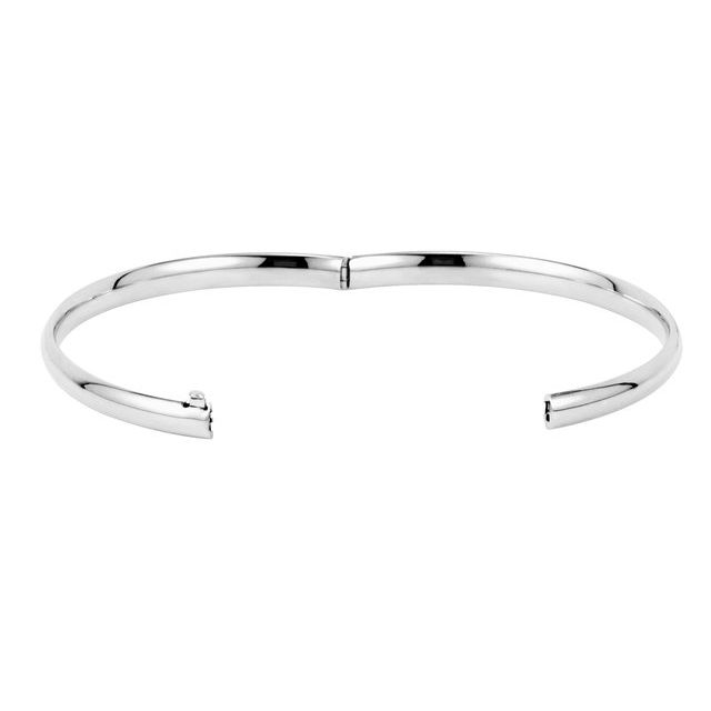 14K White 4.75 mm Hinged Bangle Bracelet 2