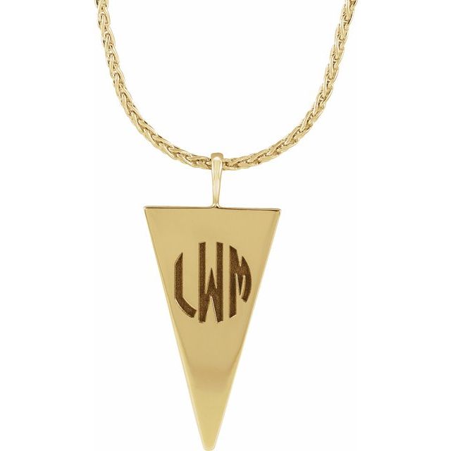 14K Yellow Engravable Geometric 24"Necklace 3