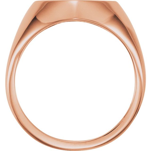 14K Rose 12x12 mm Heart Signet Ring 2