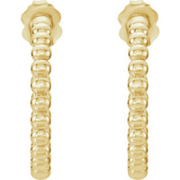 14K Yellow 21 mm Beaded Hoop Earrings 1