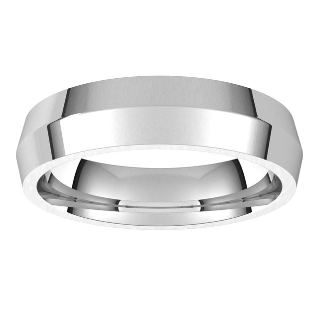 18K White Gold 5 mm Knife Edge Comfort Fit Wedding Band 3