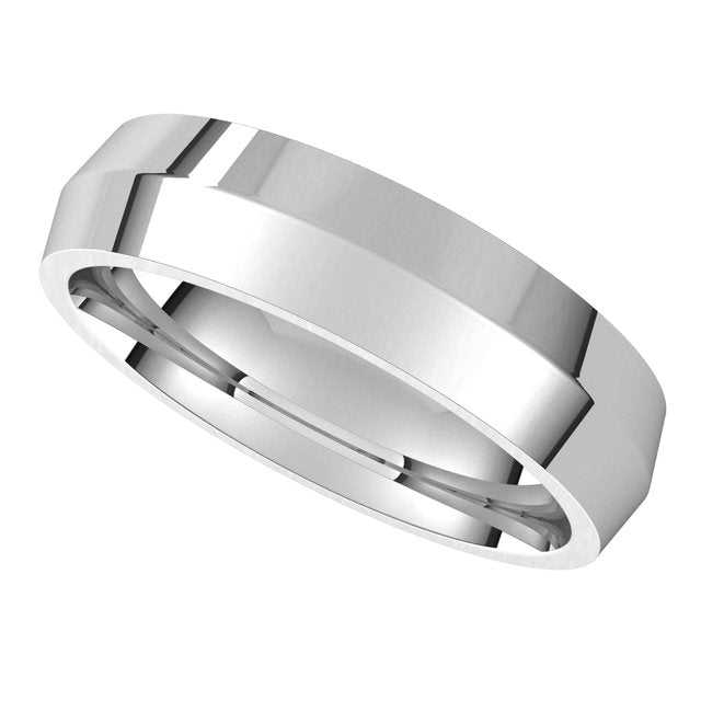 Platinum 5 mm Knife Edge Comfort Fit Wedding Band 5