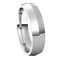 18K White Gold 5 mm Knife Edge Comfort Fit Wedding Band 6