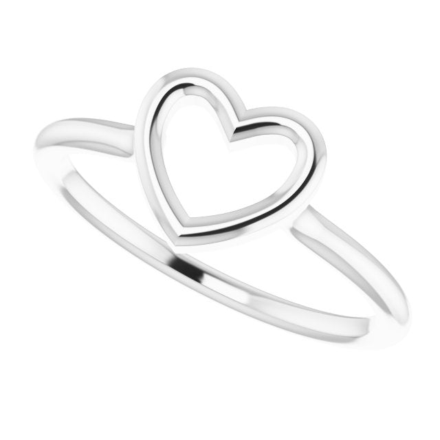 Platinum Heart Ring 5