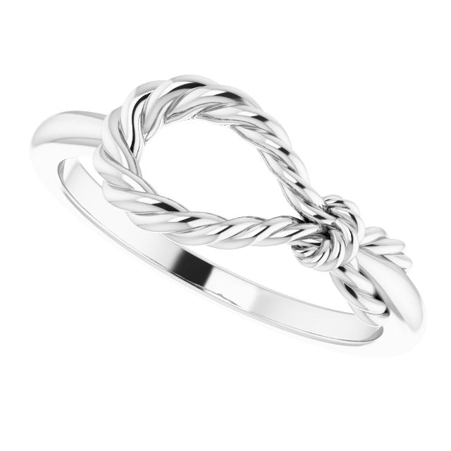 Sterling Silver Rope Knot Ring 5