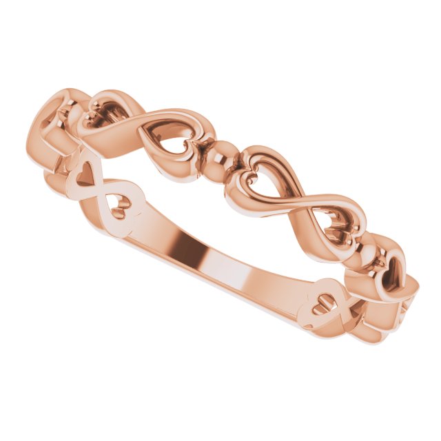 14K Rose Infinity-Inspired Heart Ring 5