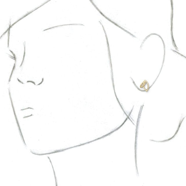 14K Yellow Double Leaf Earrings – TreasureFineJeweler