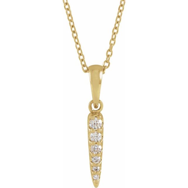 14K Yellow 1/10 CTW Diamond Spike 16-18" Necklace 1