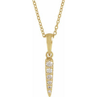 14K Yellow 1/10 CTW Diamond Spike 16-18" Necklace 1