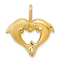 14k Dolphin Heart Pendant 1