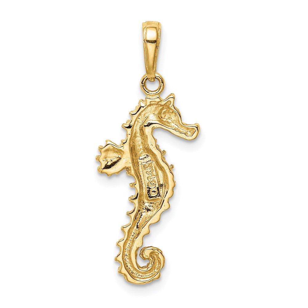 14k Polished Open-Backed Seahorse Pendant 4