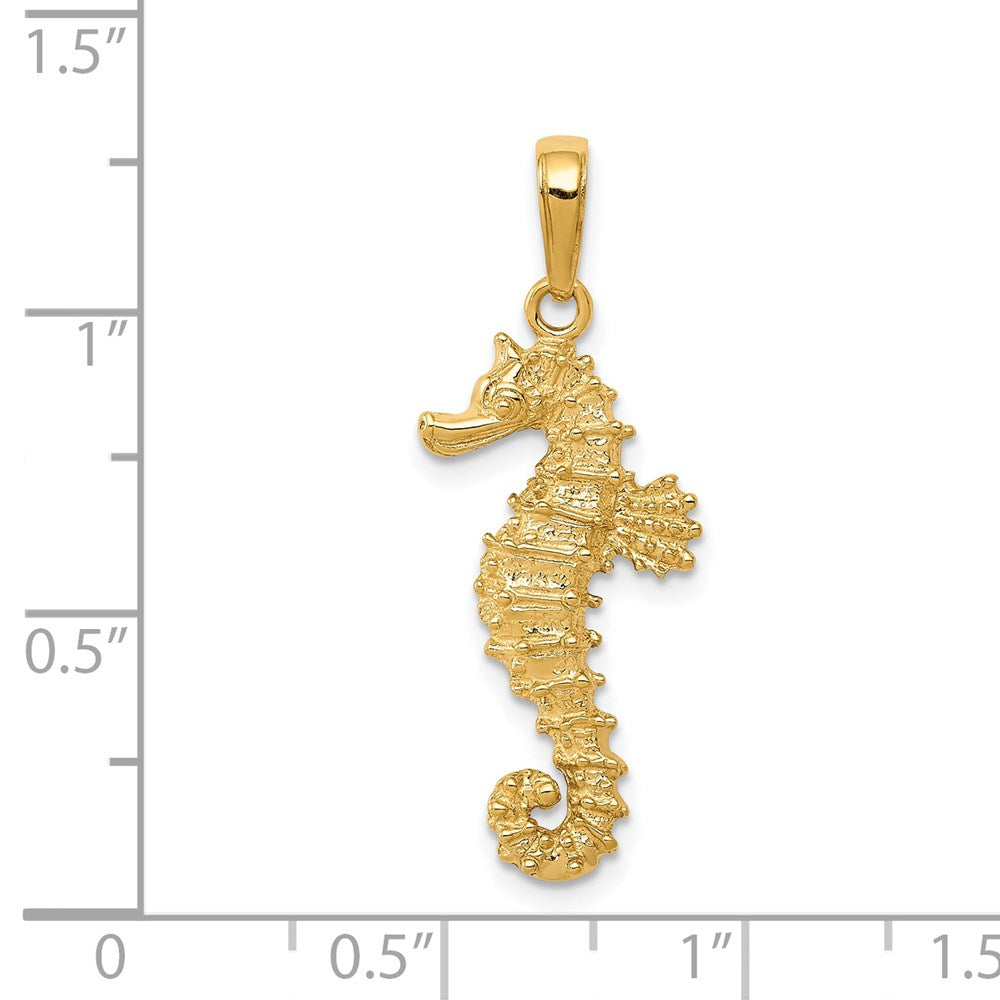 14k Polished Open-Backed Seahorse Pendant 3