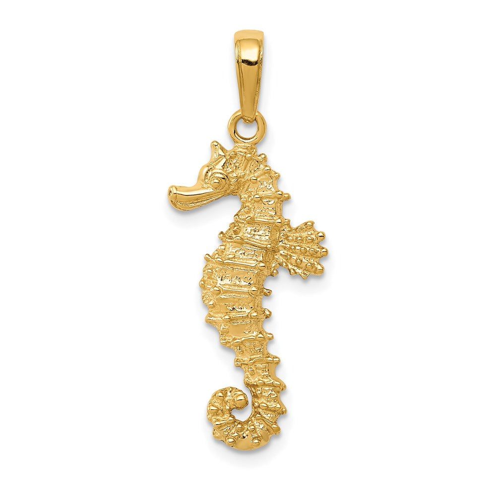 14k Polished Open-Backed Seahorse Pendant 1