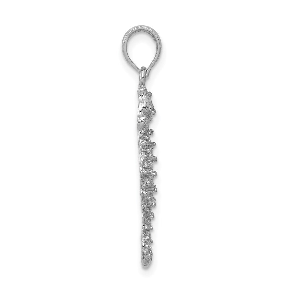 14k White Gold Polished Open-Backed Seahorse Pendant 2