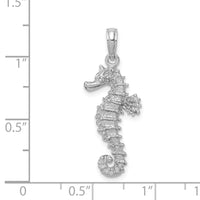 14k White Gold Polished Open-Backed Seahorse Pendant 4