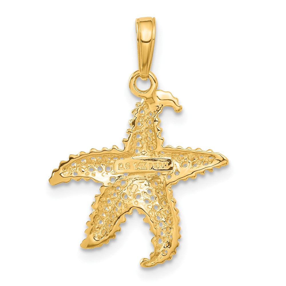 14k Polished Open-Backed Starfish Pendant 3