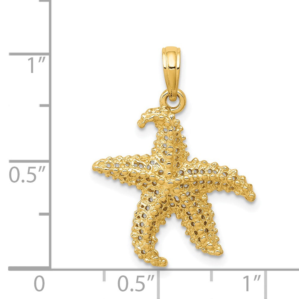 14k Polished Open-Backed Starfish Pendant 4