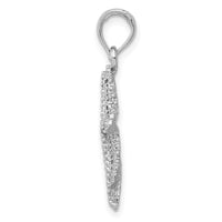 14k White Gold Polished Open-Backed Starfish Pendant 2