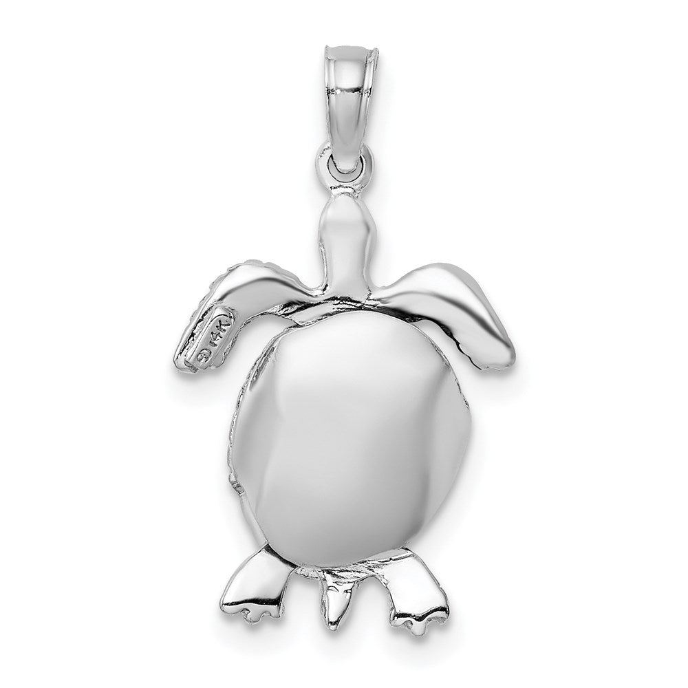 14K White Gold 3-D Moveable Sea Turtle Charm 4