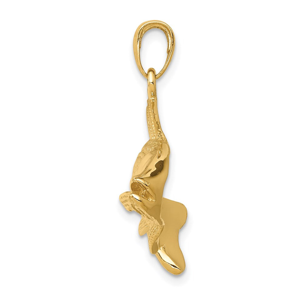 14k Polished Open-Backed Redfish Pendant 2