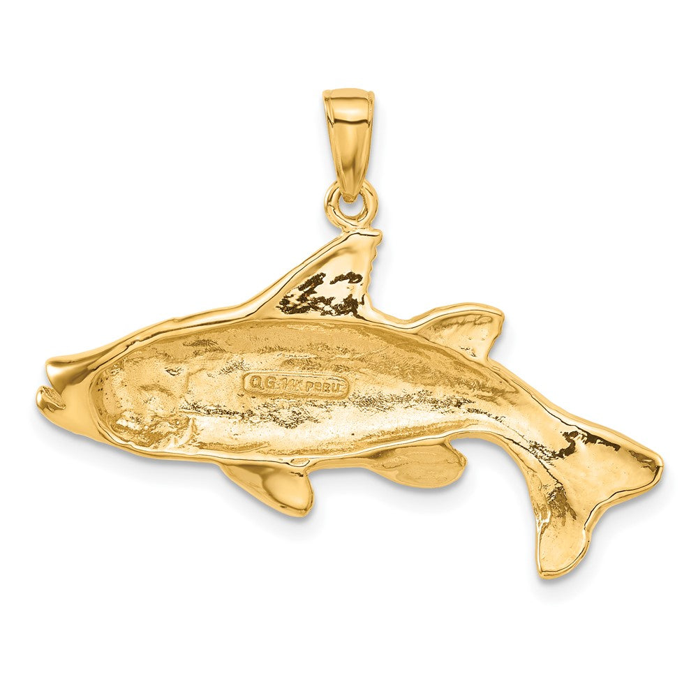 14k Polished Open-Backed Redfish Pendant 3