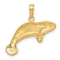 14k Solid Polished Manatee Pendant 3