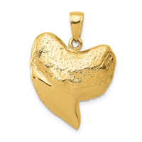 14K Solid Polished 3-D Shark Tooth Pendant 1