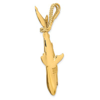 14K Hollow Polished 3-D Hanging Shark Pendant 5