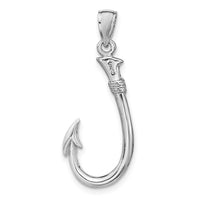 14K White Gold 3-D Fish Hook Charm 4