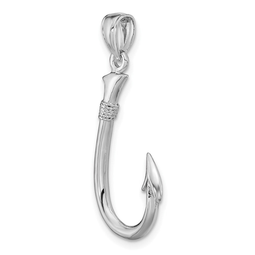 14K White Gold 3-D Fish Hook Charm 5