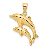 14k Dolphin Pair Pendant 3