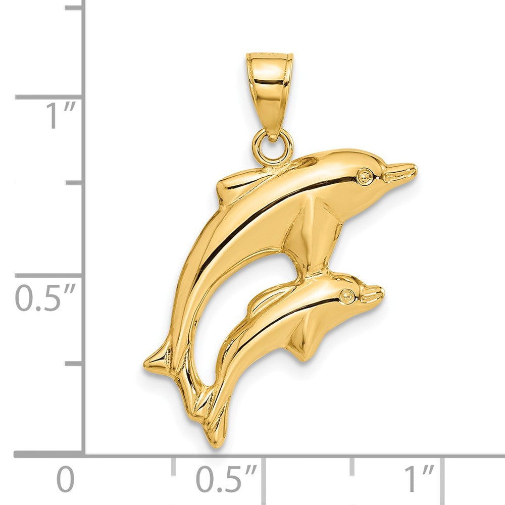 14k Dolphin Pair Pendant 4