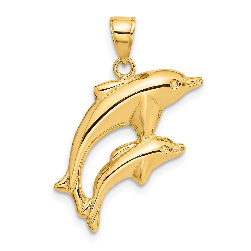 14k Dolphin Pair Pendant 1